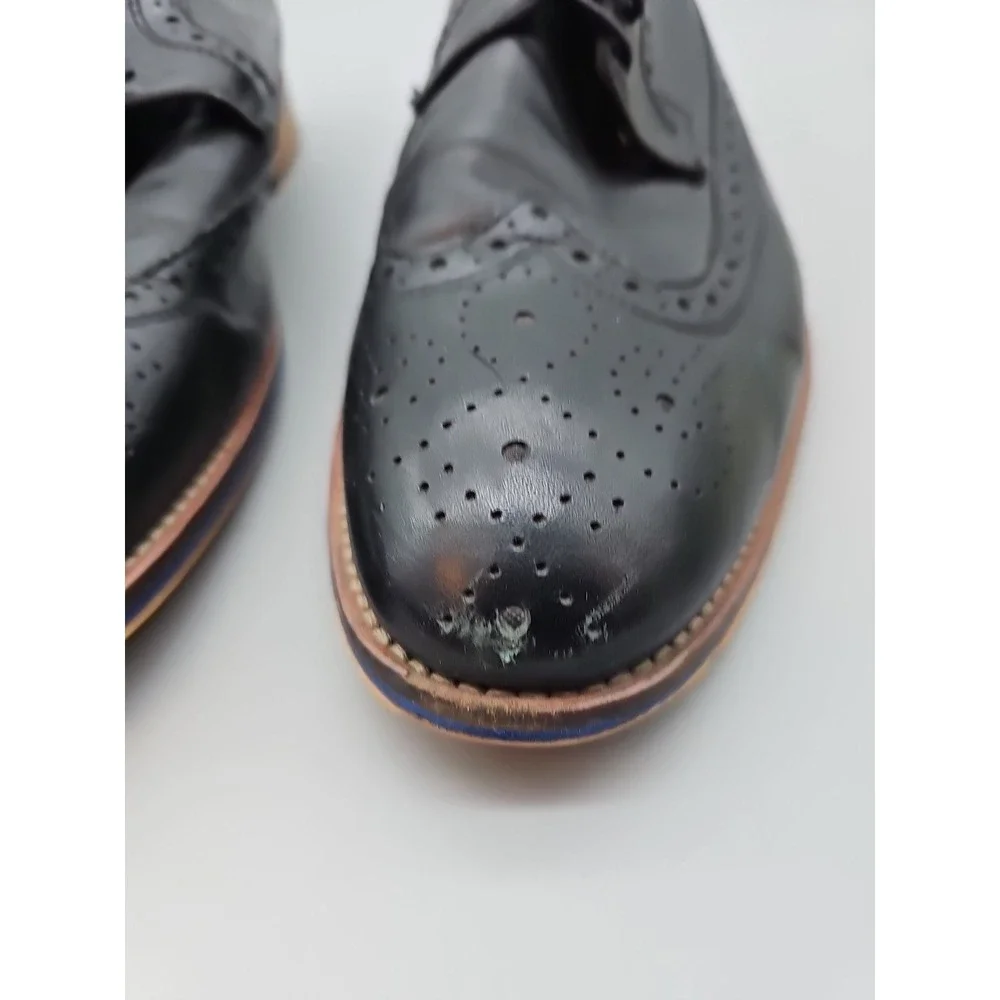 Johsnton & Murphy Men's‎ Medallion Wingtip Dress Shoes  Black 20-2231 Size 12M